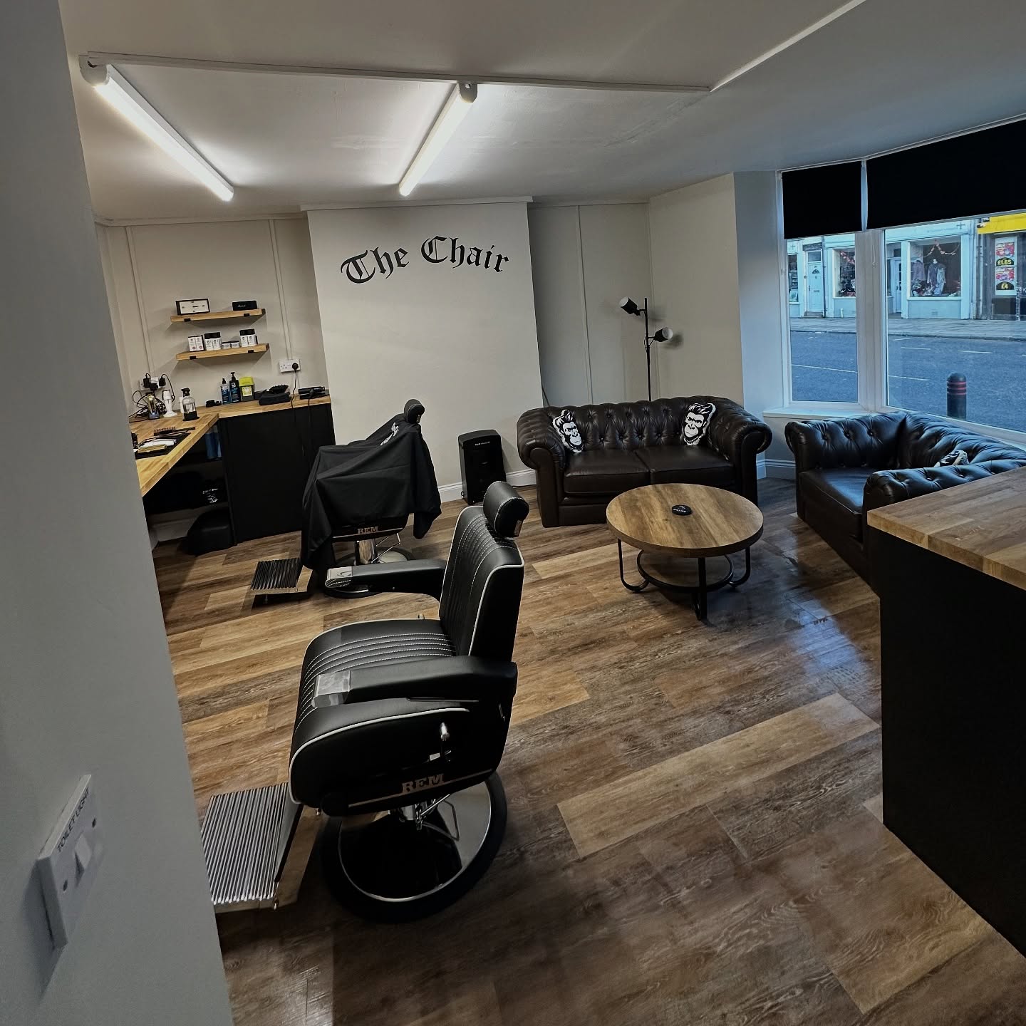 Premium barbershop interior details